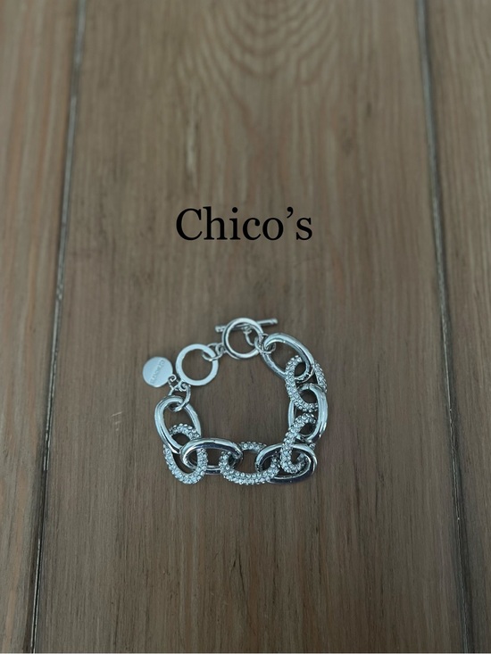 Chico's Jewelry - Chico's Silver Pave Crystal Link Bracelet